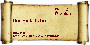 Hergert Lehel névjegykártya